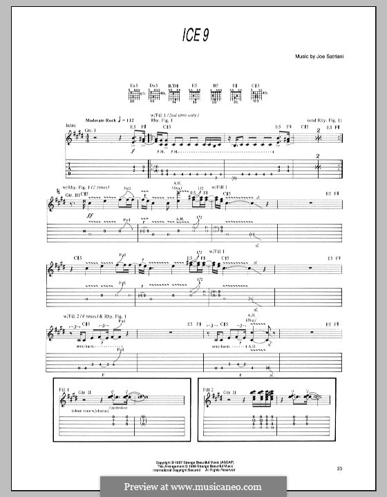 Ice 9: For guitar with tab by Joe Satriani