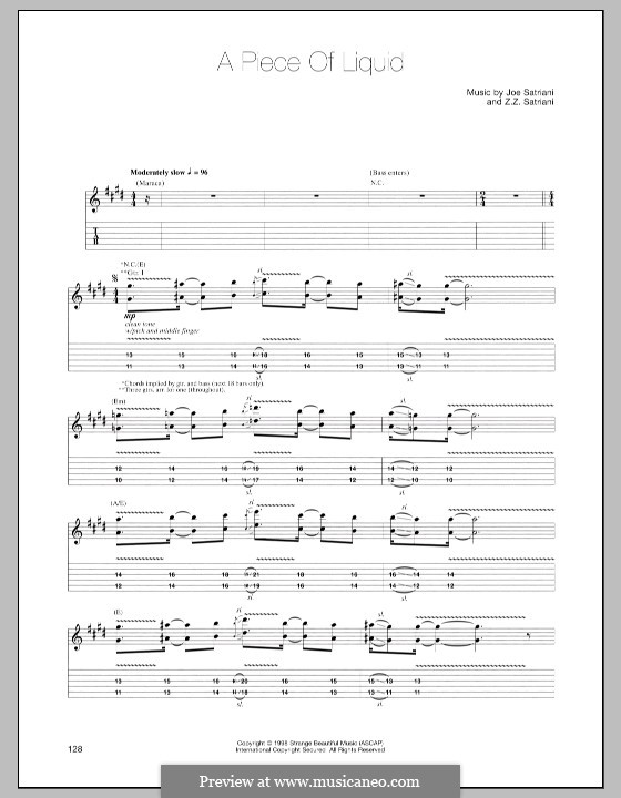 A Piece of Liquid: For guitar with tab by Z. Z. Satriani