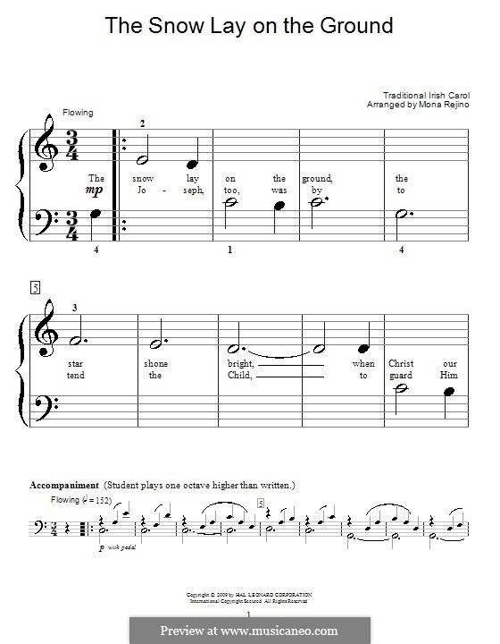 Snow Lay The Snow Lay on the Ground by folklore - sheet music on MusicaNeo