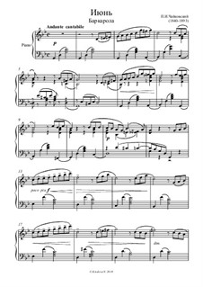 No.6 June (Barcarole): For piano by Pyotr Tchaikovsky