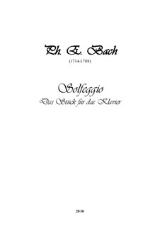 Solfeggietto, H 220 Wq 117:2: For piano (with fingering) by Carl Philipp Emanuel Bach