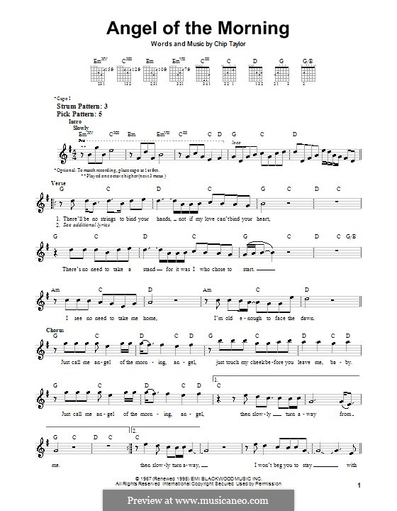 Angel of the Morning: For guitar (very easy version) by Chip Taylor