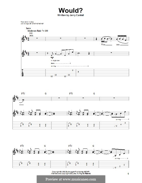 Would? (Alice in Chains): For guitar with tab by Jerry Cantrell