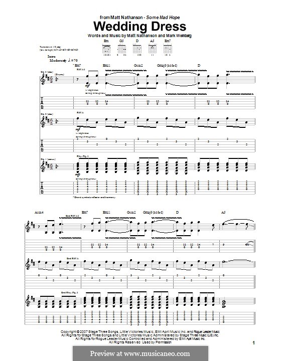 Wedding Dress: For guitar with tab by Mark Weinberg