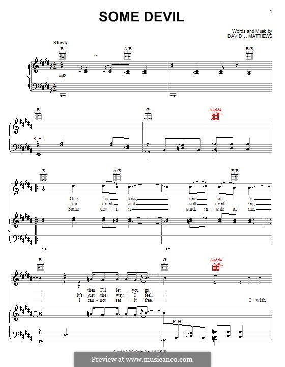 Some Devil: For voice and piano (or guitar) by David J. Matthews