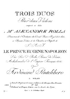 Three Duos for Two Violins, Op.1: Three Duos for Two Violins by Ferdinando Pontelibero
