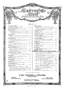 Scenes from a Masked Ball for Cello and Piano, Op.3: No.1 Harlequin – score, solo part by David Popper