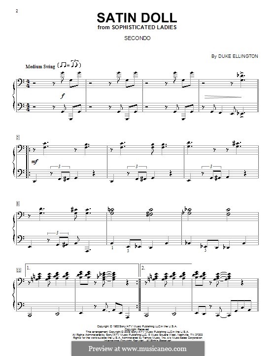 Piano version: For four hands by Duke Ellington