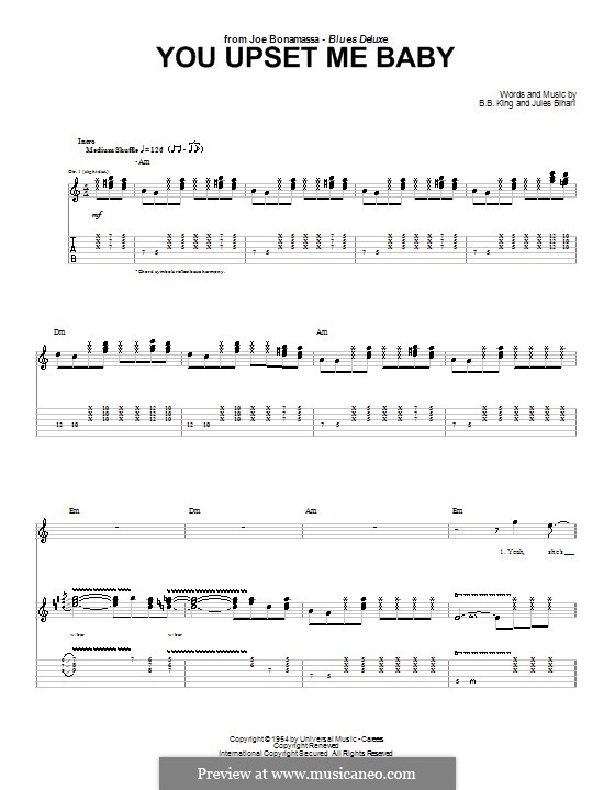 You Upset Me Baby: For guitar by Jules Bihari