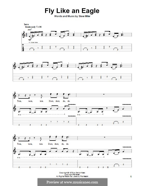 Fly Like an Eagle (Steve Miller Band): For guitar with tab by Steve Miller