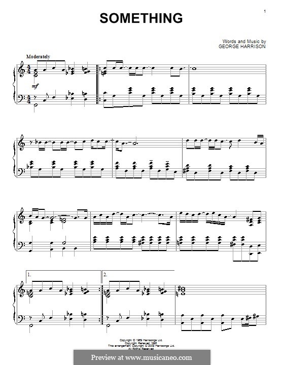 Something (The Beatles): For piano by George Harrison