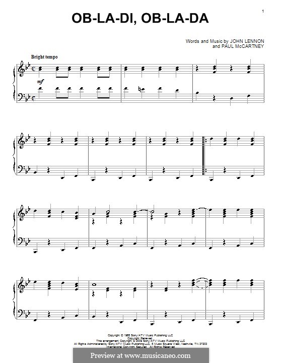 Piano version: For a single performer by John Lennon, Paul McCartney