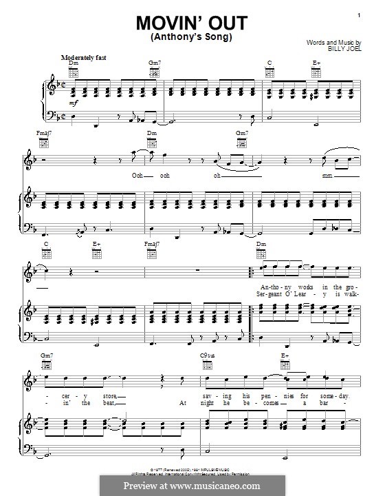 Movin Out Anthony s Song By B Joel Sheet Music On MusicaNeo movin-out-anthony-s-song-by-b-joel-sheet-music-on-musicaneo