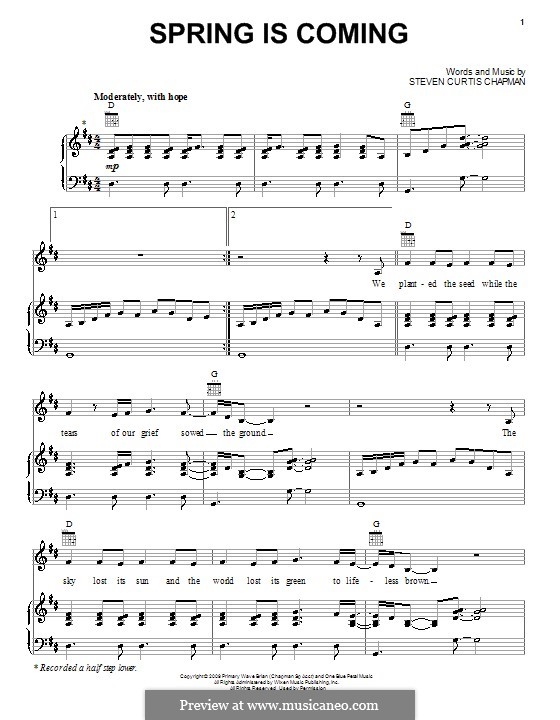 Spring Is Coming: For voice and piano (or guitar) by Steven Curtis Chapman