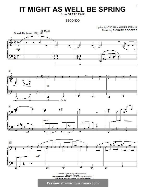 It Might as Well Be Spring: For piano four hands by Richard Rodgers