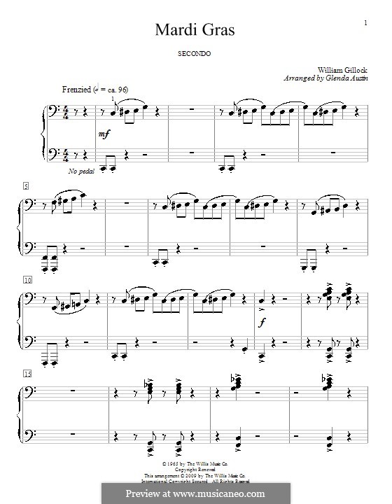 Mardi Gras: For piano four hands by Glenda Austin