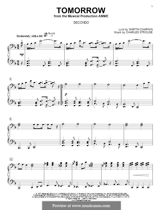 Tomorrow (from Annie) by C. Strouse - sheet music on MusicaNeo