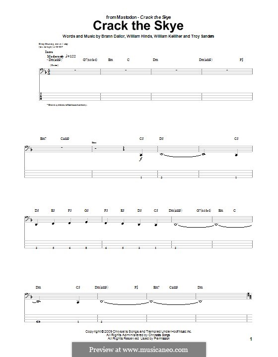 Crack the Skye (Mastodon): For bass guitar with tab by Brann Dailor, Troy Sanders, William Hinds, William Kelliher