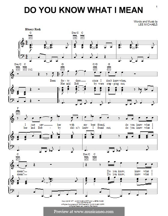 Do You Know What I Mean By L Michaels Sheet Music On Musicaneo