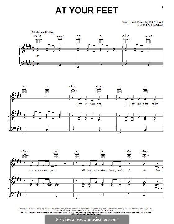 At Your Feet (Casting Crowns): For voice and piano (or guitar) by Jason David Ingram, Mark Hall