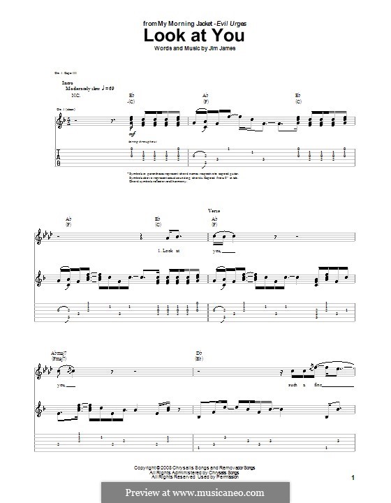 Look at You (My Morning Jacket): For guitar with tab by Jim James