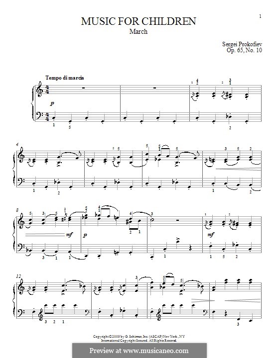 Music for Children, Op.65: No.10 March by Sergei Prokofiev