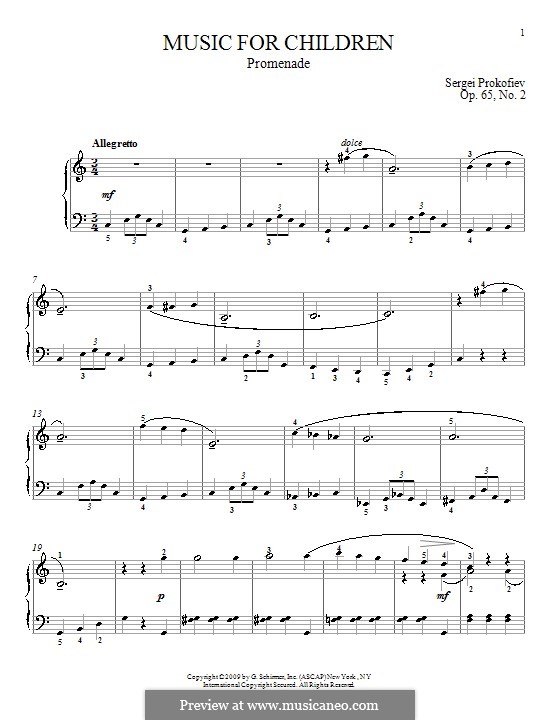 Music for Children, Op.65: No.2 Promenade by Sergei Prokofiev