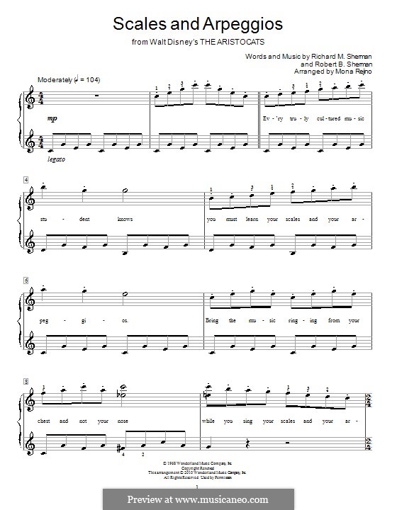 Scales and Arpeggios: For piano by Richard M. Sherman, Robert B. Sherman
