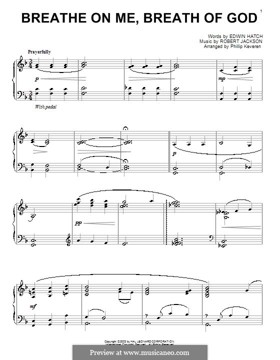 Breathe on Me, Breath of God: For piano by Robert Jackson