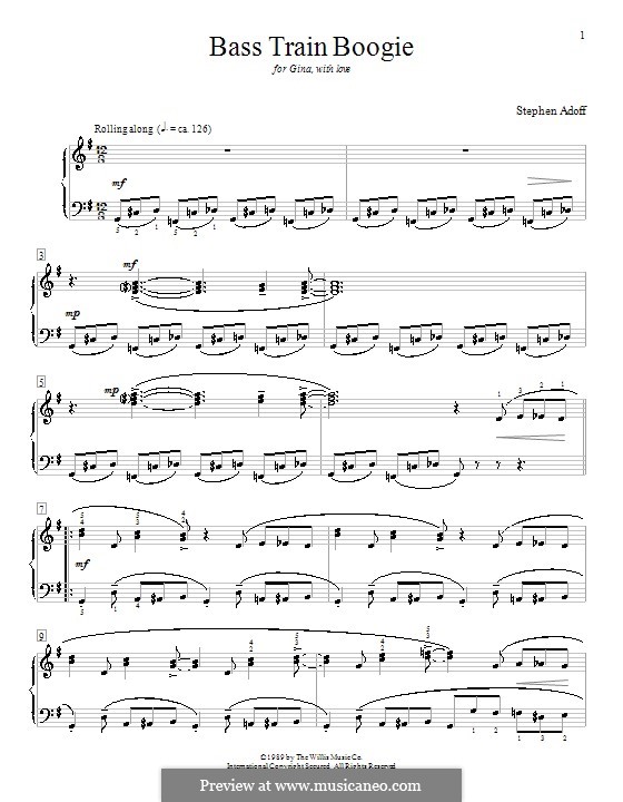 Bass Train Boogie: For piano by Stephen Adoff