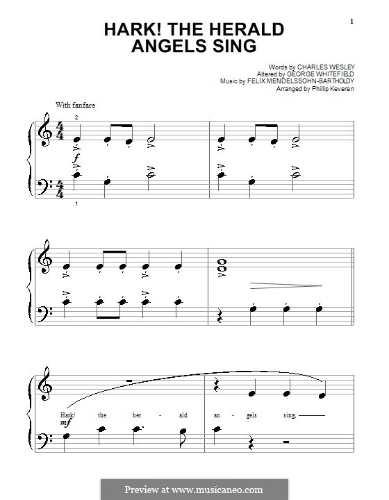 Piano version: Very easy version by Felix Mendelssohn-Bartholdy