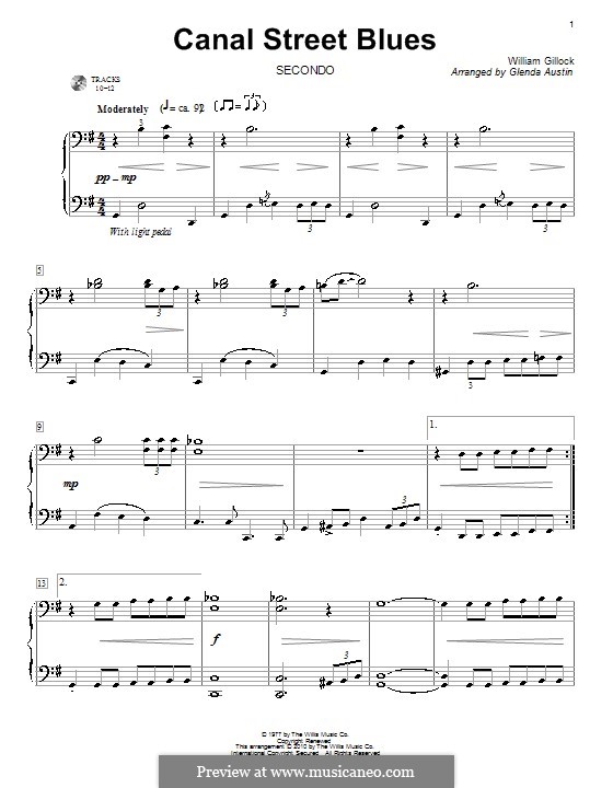 Canal Street Blues: For piano four hands by William Gillock