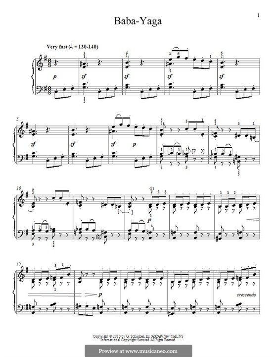 No.20 The Old Witch (Baba-Yaga): For piano by Pyotr Tchaikovsky