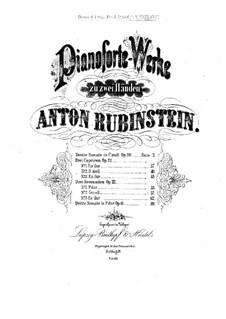 Sonata for Piano No.2 in C Minor, Op.20: For a single performer by Anton Rubinstein