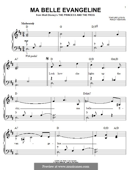 Ma Belle Evangeline: For easy piano by Jim Cummings