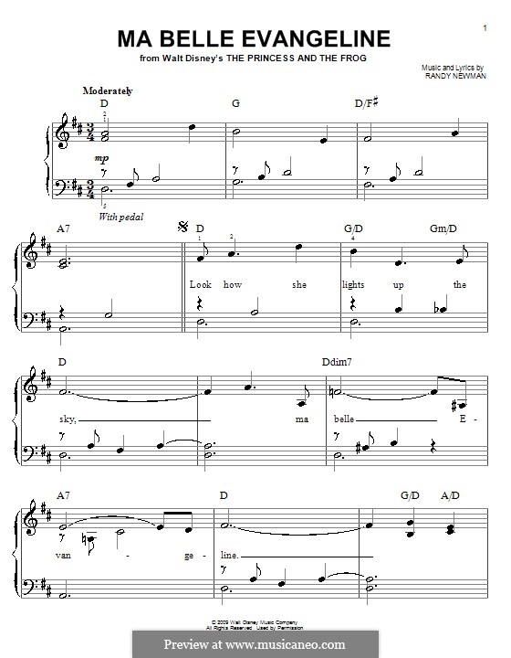 Ma Belle Evangeline: For easy piano by Jim Cummings