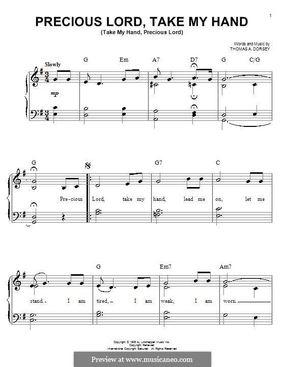 precious lord take my hand take my hand precious lord by t a precious lord take my hand sheet music