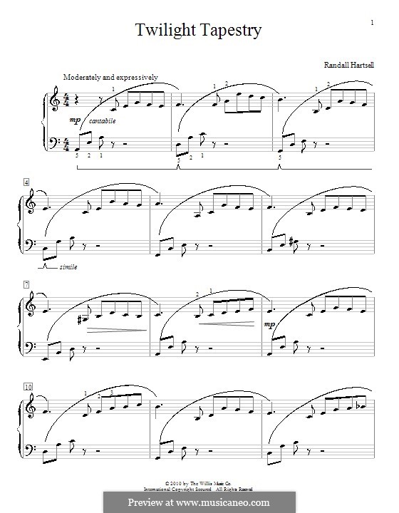 Twilight Tapestry: For piano by Randall Hartsell