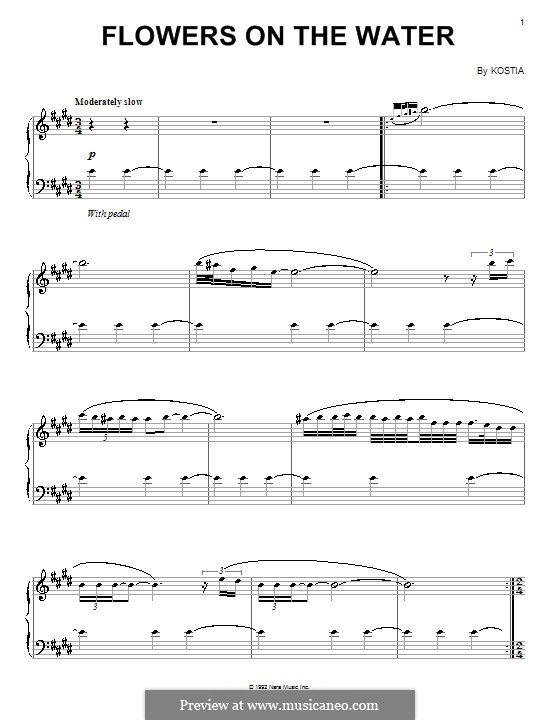 Flowers on the Water by Kostia sheet music on MusicaNeo