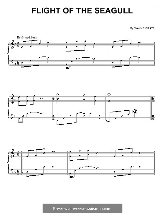 Flight of the Seagull: For piano by Wayne Gratz