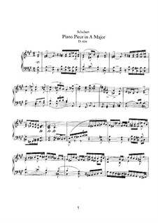 Piece for Piano in A Major, D.604: For a single performer by Franz Schubert