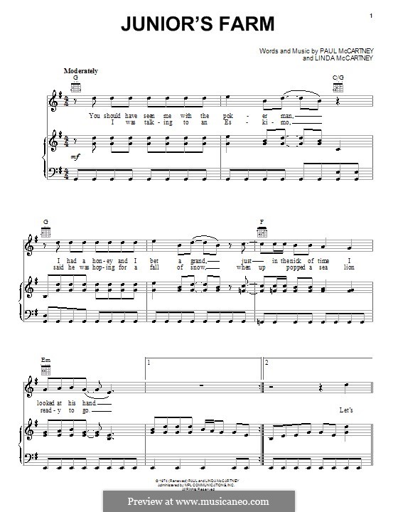 Junior S Farm Wings By L Mccartney P Mccartney On Musicaneo lyrics and chords