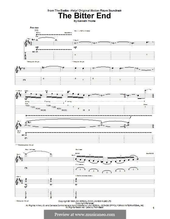 The Bitter End (The Beatles) by K. Thorne sheet music on MusicaNeo