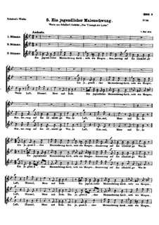 Ein jugendlicher Maienschwung (May's Youthful Impulse), D.61: For voice and piano by Franz Schubert