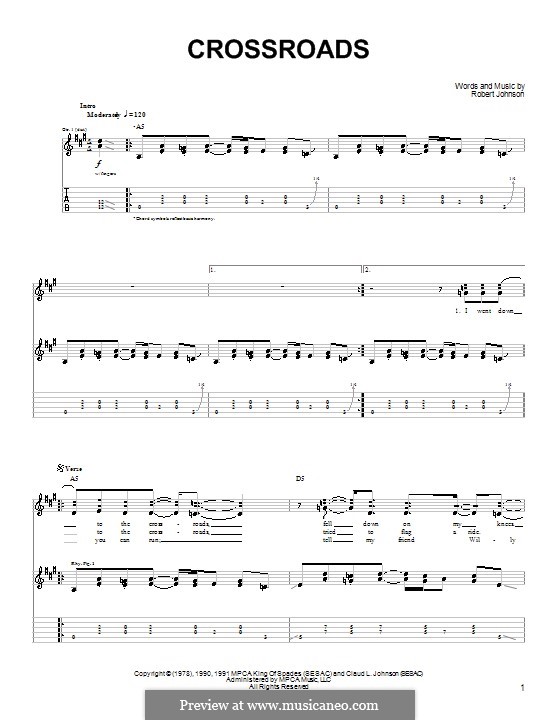 Robert Johnson - The Cross Road Blues chords - ElectronAlley