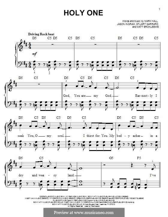 Holy One (Casting Crowns) by J.D. Ingram, M. Hall, M. Bronleewe, S