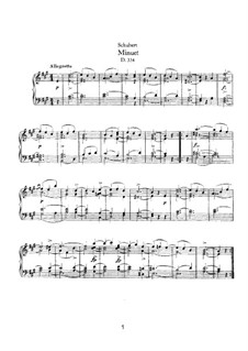 Minuet for Piano in A Major, D.334: For a single performer by Franz Schubert