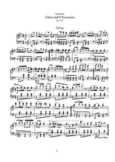 Galop and Eight Ecossaises, D.735: For piano by Franz Schubert