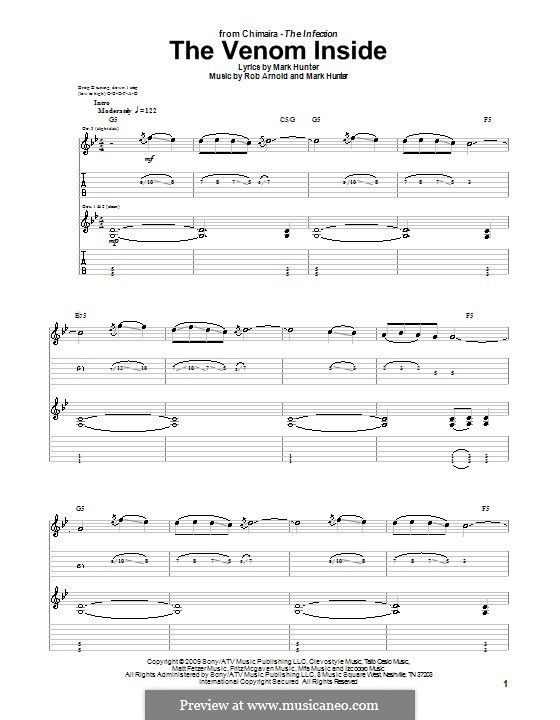 The Venom Inside (Chimaira): For guitar with tab by Marc Hunter, Rob Arnold