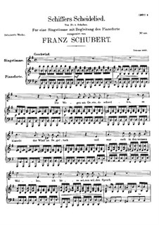 The Sailor's Song of Farewell (Schiffers Scheidelied), D.910: For voice and piano by Franz Schubert